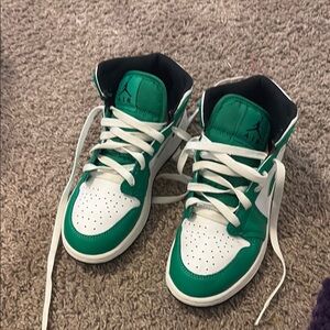 Green and White Air Sneakers